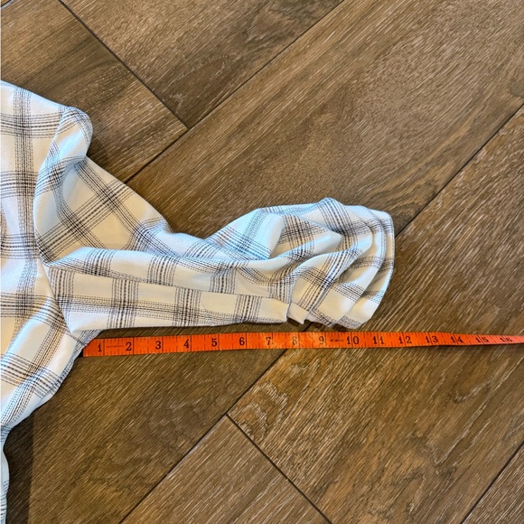 Rachel Zoe women’s unlined white/black windowpane long line blazer Sz M - Picture 7 of 8